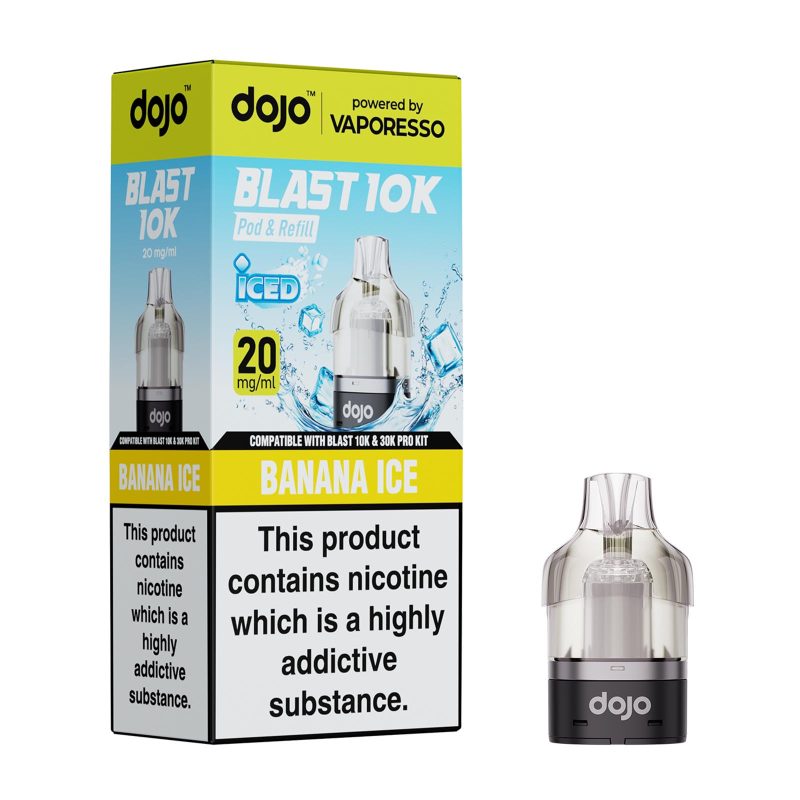 Banana Ice – Dojo Blast 10K Pod (2ml + 10ml Refillable Pod)