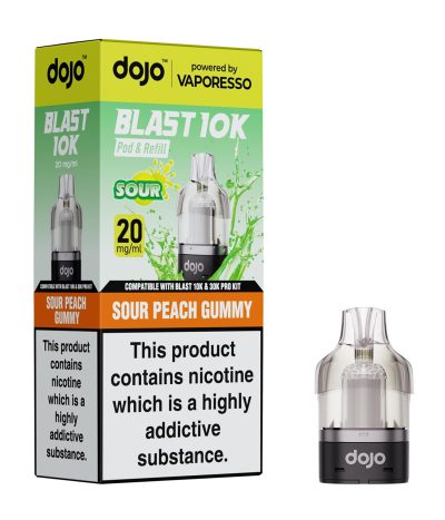 Sour Peach Gummy – Dojo Blast 10K Pod (2ml + 10ml Refillable Pod)