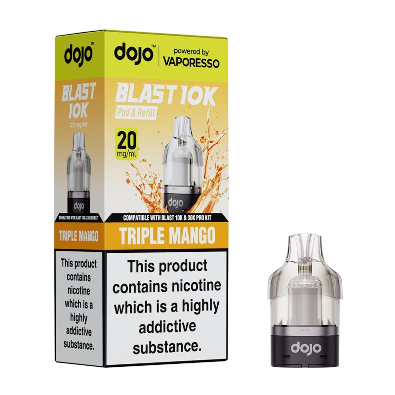 Triple Mango – Dojo Blast 10K Pod (2ml + 10ml Refillable Pod)