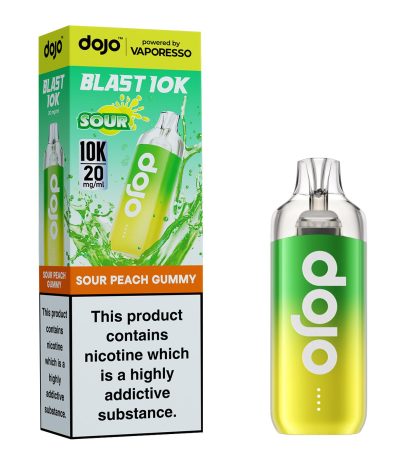 Sour Peach Gummy – Dojo Blast 10K Vape Kit (2ml + 10ml Refillable Pod)