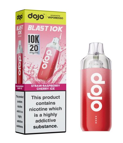 Straw-Raspberry Cherry Ice – Dojo Blast 10K Vape Kit (2ml + 10ml Refillable Pod)