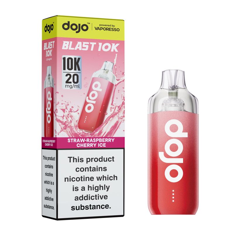Straw-Raspberry Cherry Ice – Dojo Blast 10K Vape Kit (2ml + 10ml Refillable Pod)