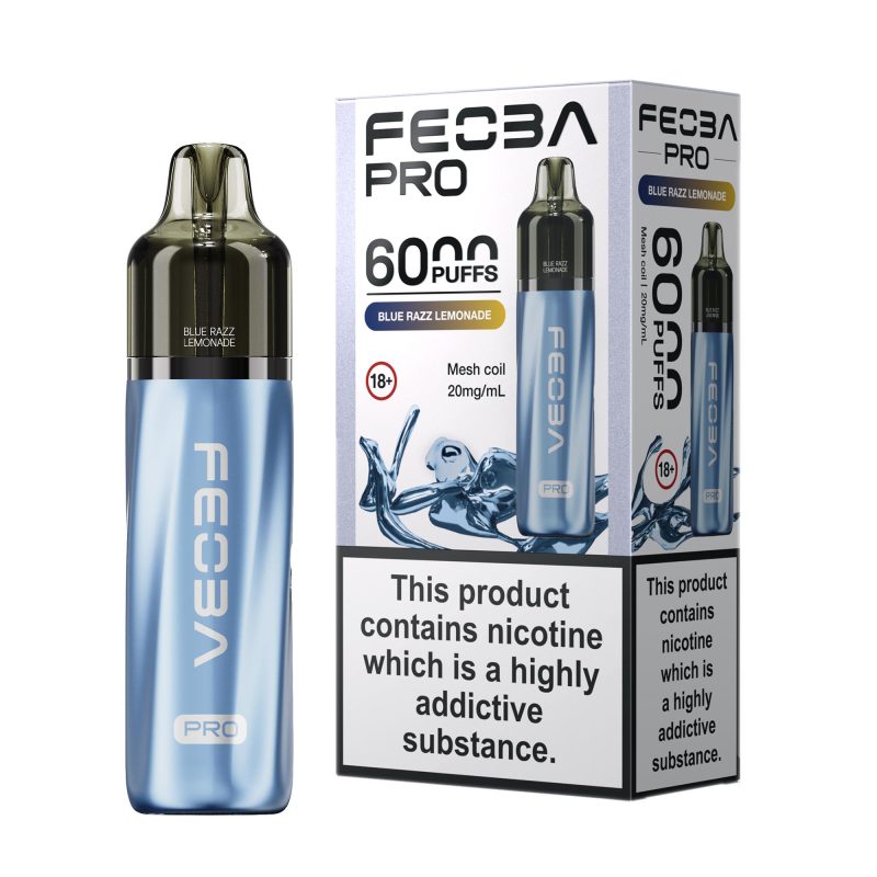 Blue Razz Lemonade – Feoba Pro 6000 Vape Kit (2ml + 10ml Refillable Pod)