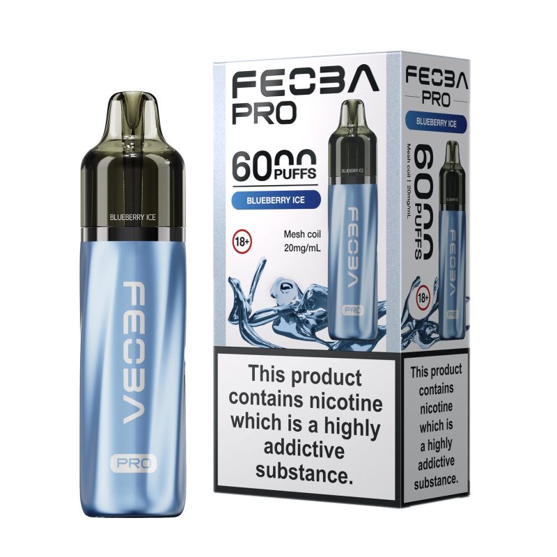 Blueberry Ice – Feoba Pro 6000 Vape Kit (2ml + 10ml Refillable Pod)