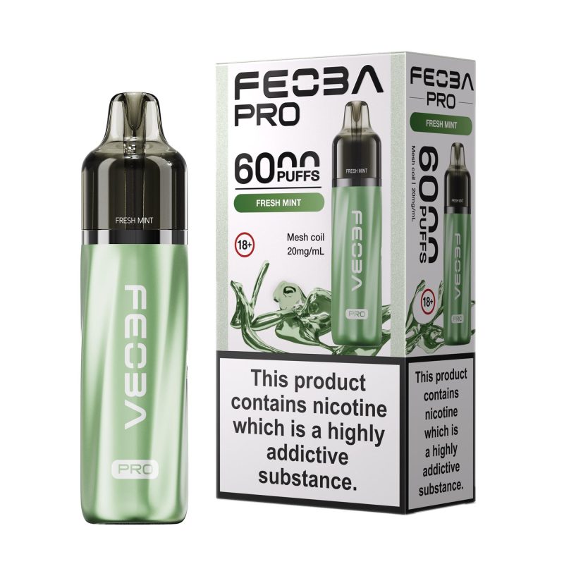 Fresh Mint – Feoba Pro 6000 Vape Kit (2ml + 10ml Refillable Pod)