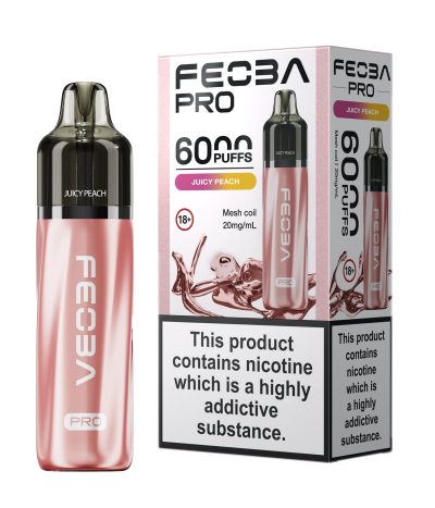 Juicy Peach – Feoba Pro 6000 Vape Kit (2ml + 10ml Refillable Pod)
