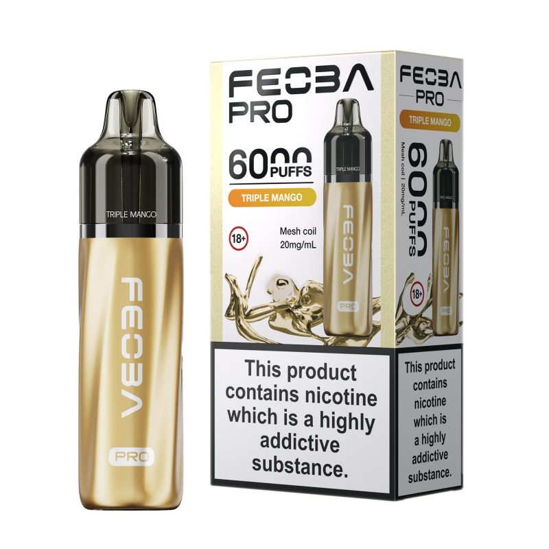 Triple Mango – Feoba Pro 6000 Vape Kit (2ml + 10ml Refillable Pod)