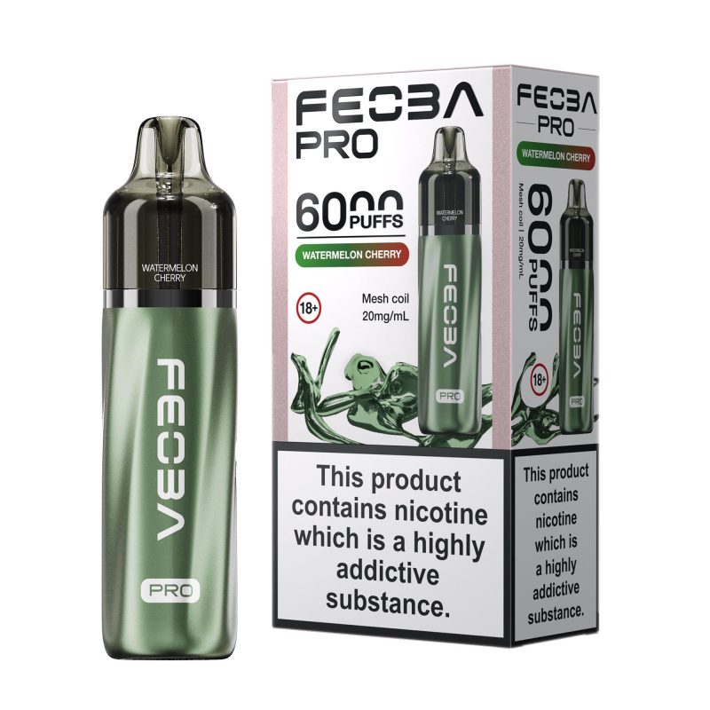 Watermelon Cherry – Feoba Pro 6000 Vape Kit (2ml + 10ml Refillable Pod)