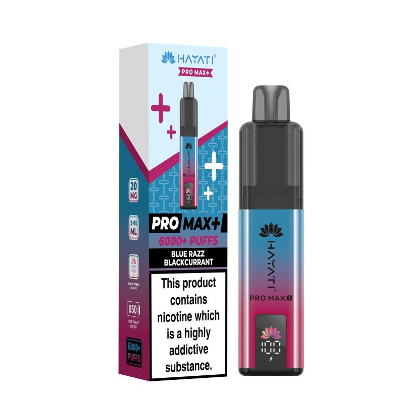 Hayati Pro Max Plus 6000 - Blue Razz Blackcurrant Blue Razz Blackcurrant – Hayati Pro Max+ 6000 Vape Kit (2ml + 10ml Refillable Pod)
