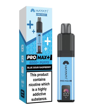 Blue Sour Raspberry – Hayati Pro Max+ 6000 Vape Kit (2ml + 10ml Refillable Pod)