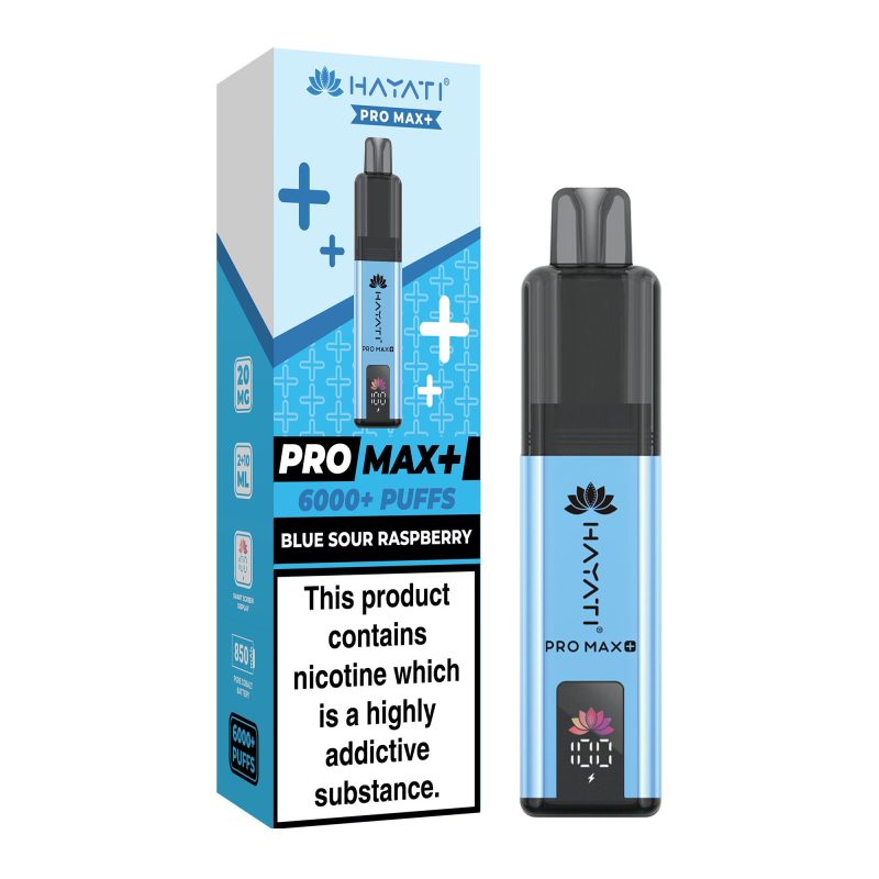 Hayati Pro Max Plus 6000 - Blue Sour Raspberry Blue Sour Raspberry – Hayati Pro Max+ 6000 Vape Kit (2ml + 10ml Refillable Pod)