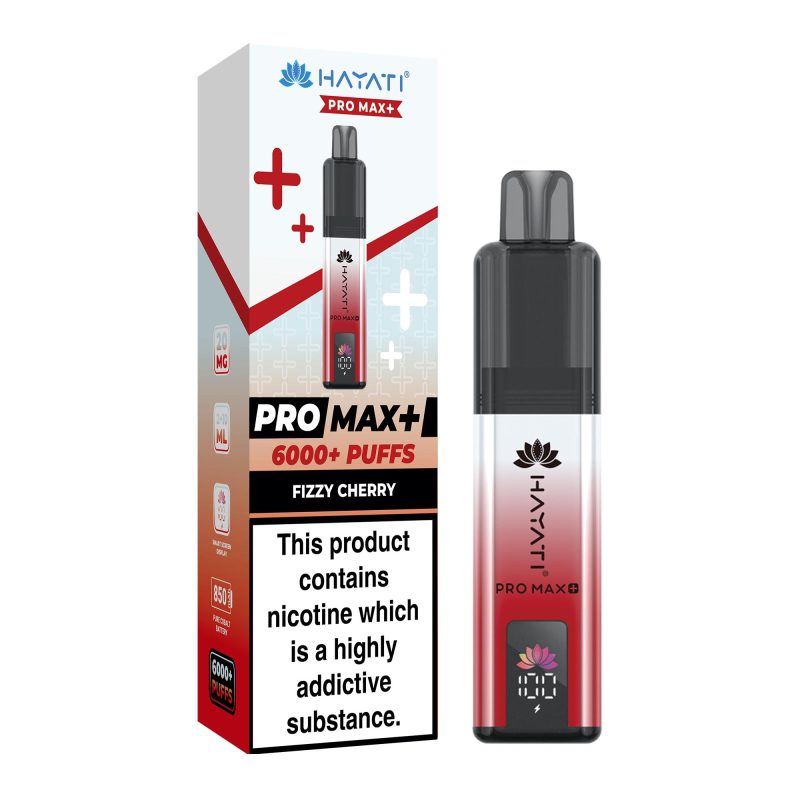 Hayati Pro Max Plus 6000 - FIzzy Cherry Fizzy Cherry – Hayati Pro Max+ 6000 Vape Kit (2ml + 10ml Refillable Pod)