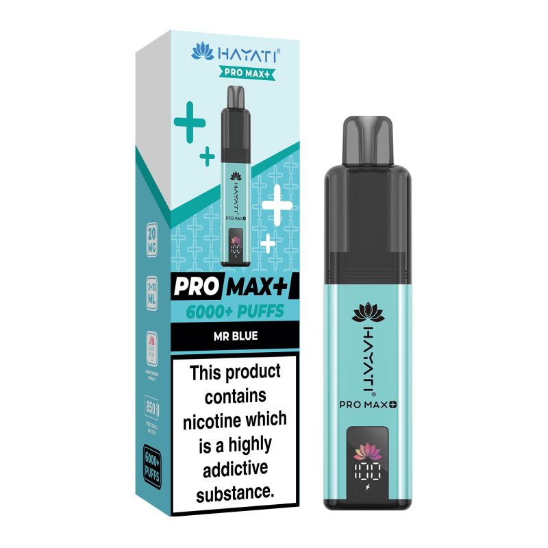 Hayati Pro Max Plus 6000 - Mr Blue Mr Blue – Hayati Pro Max+ 6000 Vape Kit (2ml + 10ml Refillable Pod)