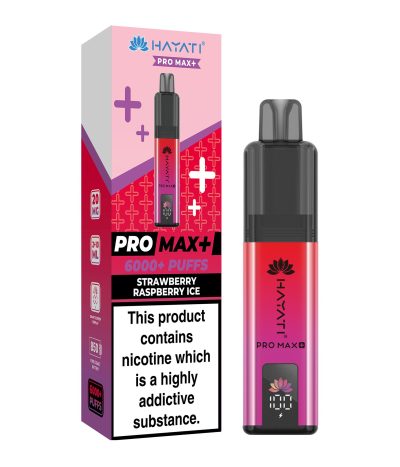 Strawberry Raspberry Ice – Hayati Pro Max+ 6000 Vape Kit (2ml + 10ml Refillable Pod)